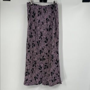 Tsd Two Star Dog Floral Black and Purple Women's Maxi Skirt Medium